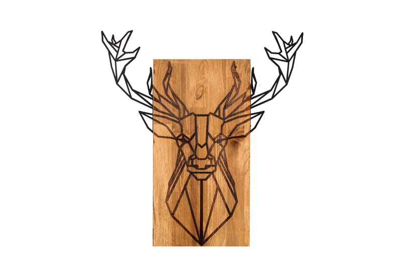 DEER Väggdekor Svart/Valnöt - Inredning & dekor - Väggdekor - Skyltar - Plåtskylt