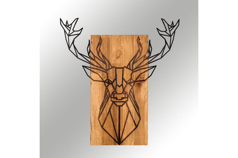 DEER Väggdekor Svart/Valnöt - Inredning & dekor - Väggdekor - Skyltar - Plåtskylt