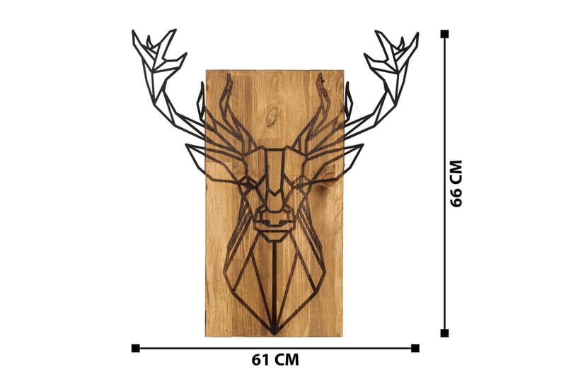 DEER Väggdekor Svart/Valnöt - Inredning & dekor - Väggdekor - Skyltar - Plåtskylt