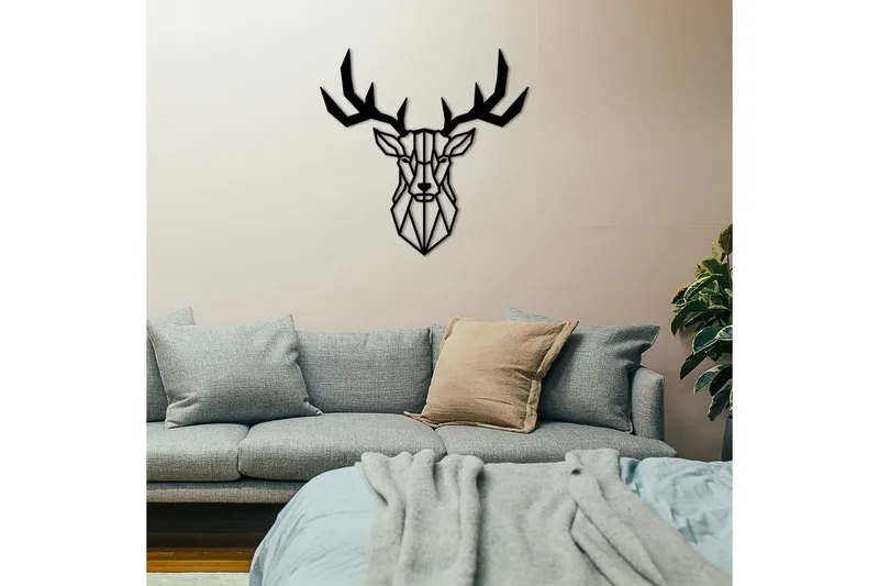Deer2 Väggdekor - Svart - Inredning & dekor - Väggdekor - Skyltar - Plåtskylt