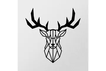 Deer2 Väggdekor - Svart - Inredning & dekor - Väggdekor - Skyltar - Plåtskylt