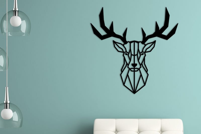 Deer2 Väggdekor - Svart - Inredning & dekor - Väggdekor - Skyltar - Plåtskylt