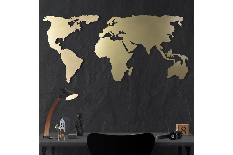 Dekorativ Väggaccessoar - Guld - Inredning & dekor - Väggdekor - Skyltar - Plåtskylt