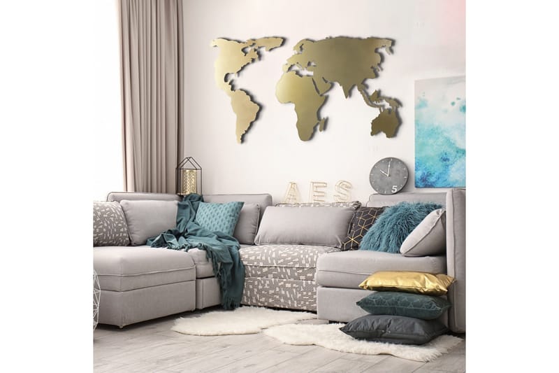 Dekorativ Väggaccessoar - Guld - Inredning & dekor - Väggdekor - Skyltar - Plåtskylt