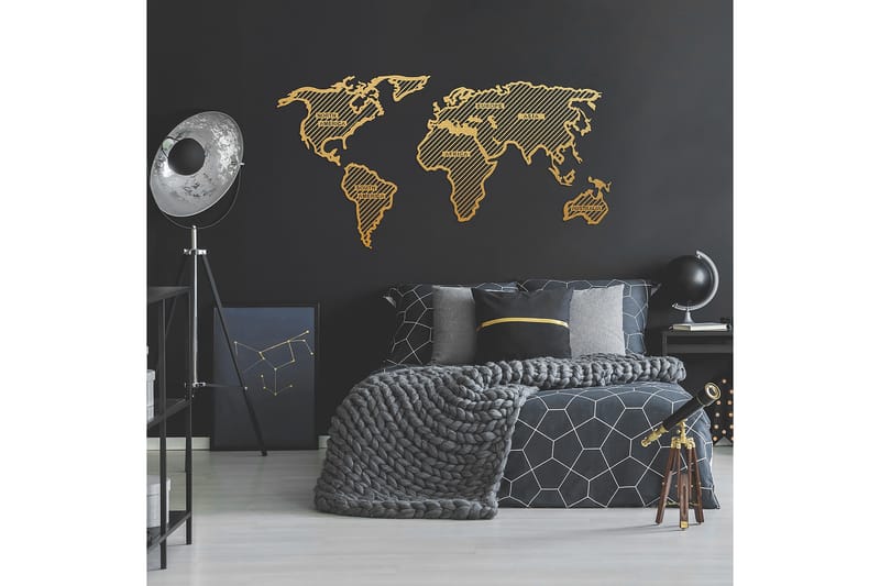 DEKORATIV VÄGGDEKOR 120x65 cm Guld - Inredning & dekor - Väggdekor - Skyltar - Plåtskylt