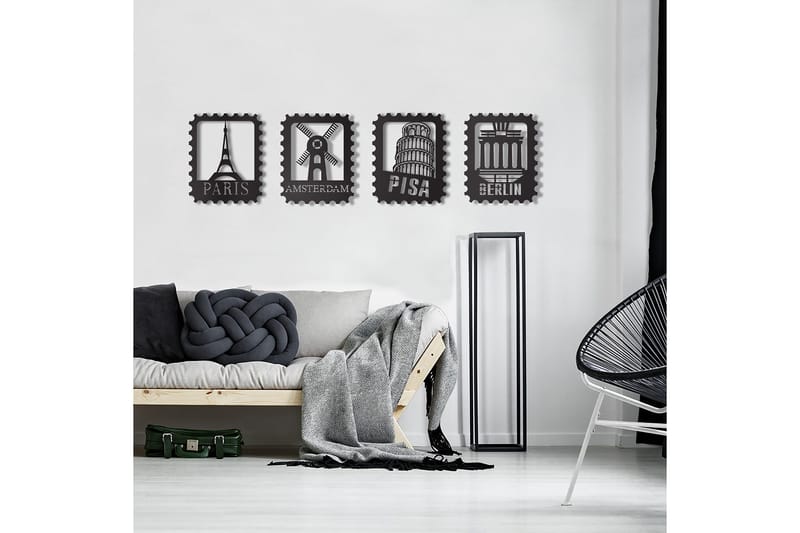 Dekorativ Väggdekor 30x37 cm - Svart - Inredning & dekor - Väggdekor - Skyltar - Plåtskylt