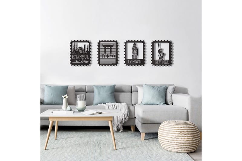 Dekorativ Väggdekor 30x37 cm - Svart - Inredning & dekor - Väggdekor - Skyltar - Plåtskylt