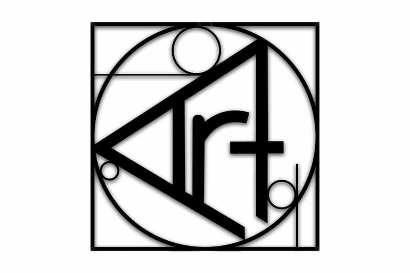 Dekorativ Väggdekor 49x49 cm - Svart - Inredning & dekor - Väggdekor - Skyltar - Plåtskylt