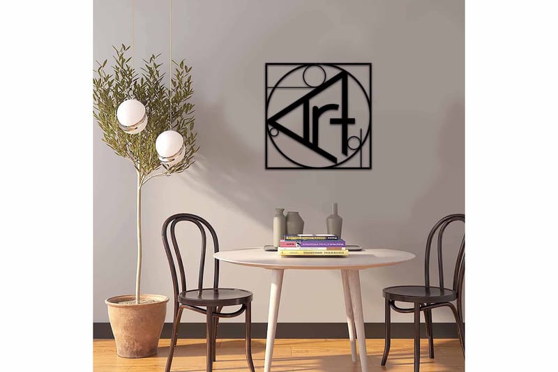 Dekorativ Väggdekor 49x49 cm - Svart - Inredning & dekor - Väggdekor - Skyltar - Plåtskylt