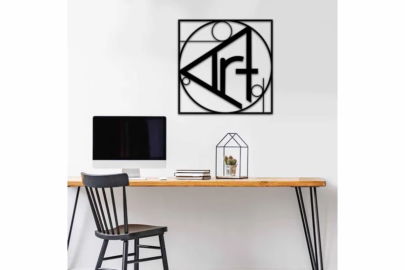 Dekorativ Väggdekor 49x49 cm - Svart - Inredning & dekor - Väggdekor - Skyltar - Plåtskylt