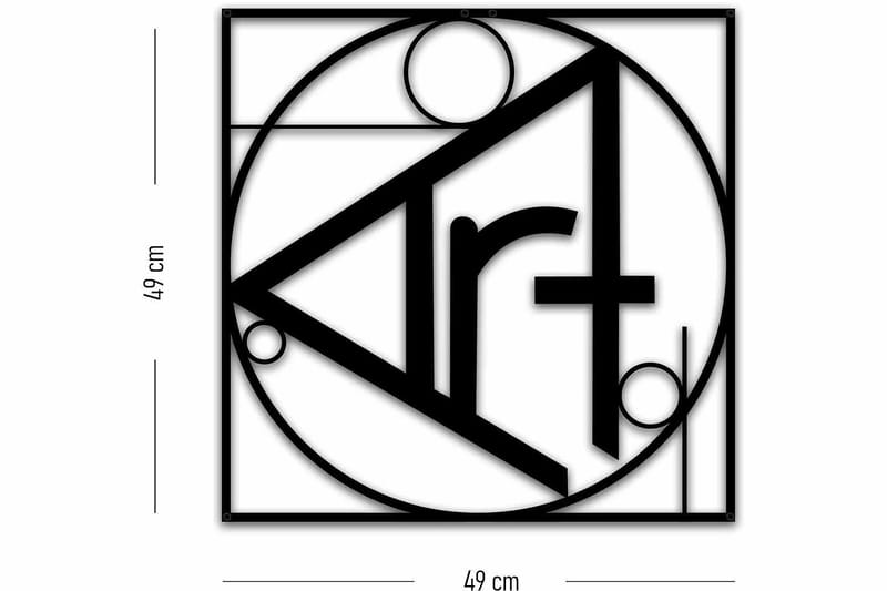 Dekorativ Väggdekor 49x49 cm - Svart - Inredning & dekor - Väggdekor - Skyltar - Plåtskylt
