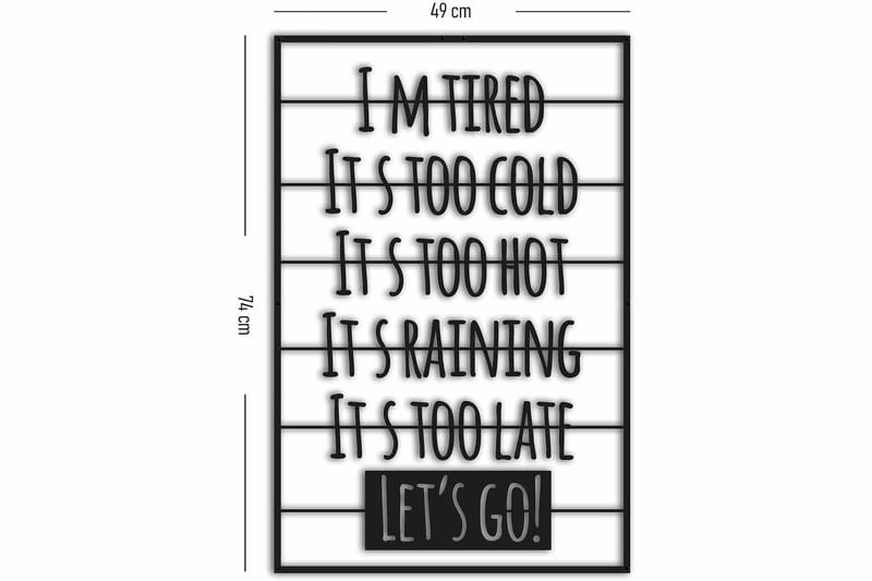 Dekorativ Väggdekor 49x74 cm - Svart - Inredning & dekor - Väggdekor - Skyltar - Plåtskylt