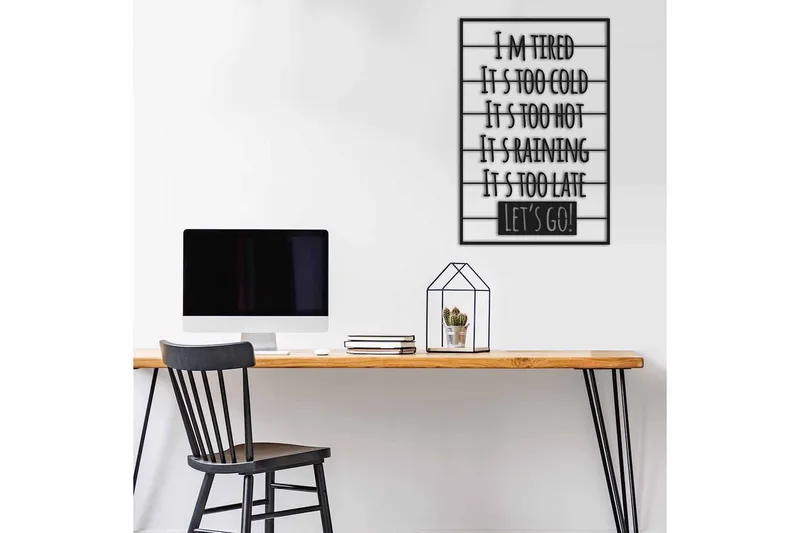 Dekorativ Väggdekor 49x74 cm - Svart - Inredning & dekor - Väggdekor - Skyltar - Plåtskylt