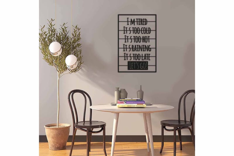 Dekorativ Väggdekor 49x74 cm - Svart - Inredning & dekor - Väggdekor - Skyltar - Plåtskylt