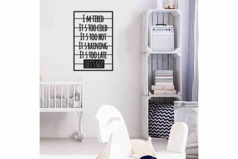 Dekorativ Väggdekor 49x74 cm - Svart - Inredning & dekor - Väggdekor - Skyltar - Plåtskylt