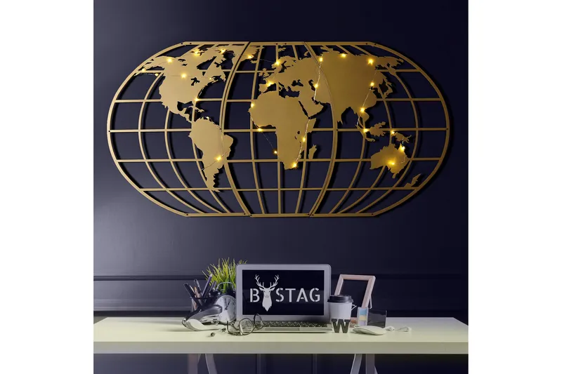 Dekorativ Väggdekor 60x120 cm - GOLD - Inredning & dekor - Väggdekor - Skyltar - Plåtskylt