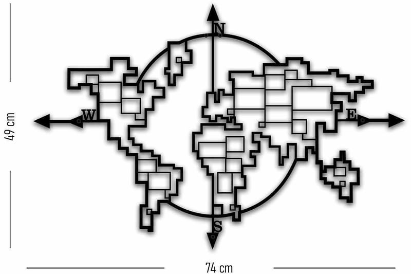 Dekorativ Väggdekor 74x49 cm - Svart - Inredning & dekor - Väggdekor - Skyltar - Plåtskylt