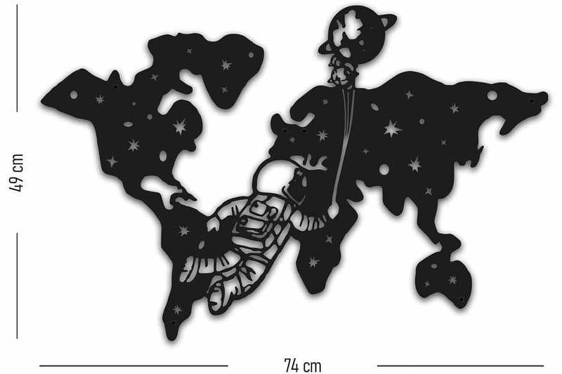 Dekorativ Väggdekor 74x49 cm - Svart - Inredning & dekor - Väggdekor - Skyltar - Plåtskylt