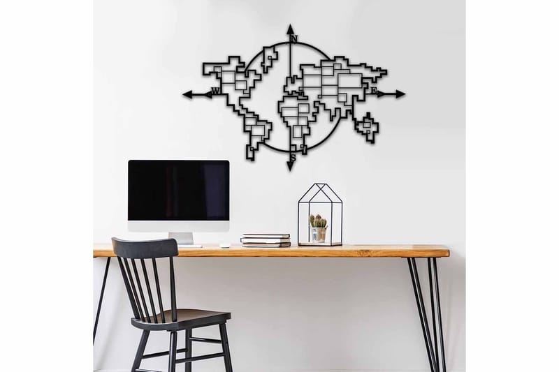 Dekorativ Väggdekor 74x49 cm - Svart - Inredning & dekor - Väggdekor - Skyltar - Plåtskylt