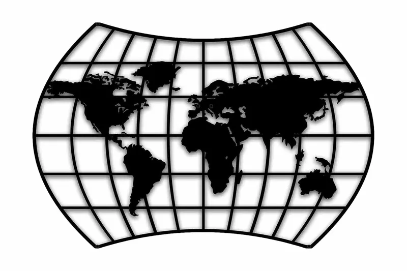 Dekorativ Väggdekor 74x49 cm, Svart