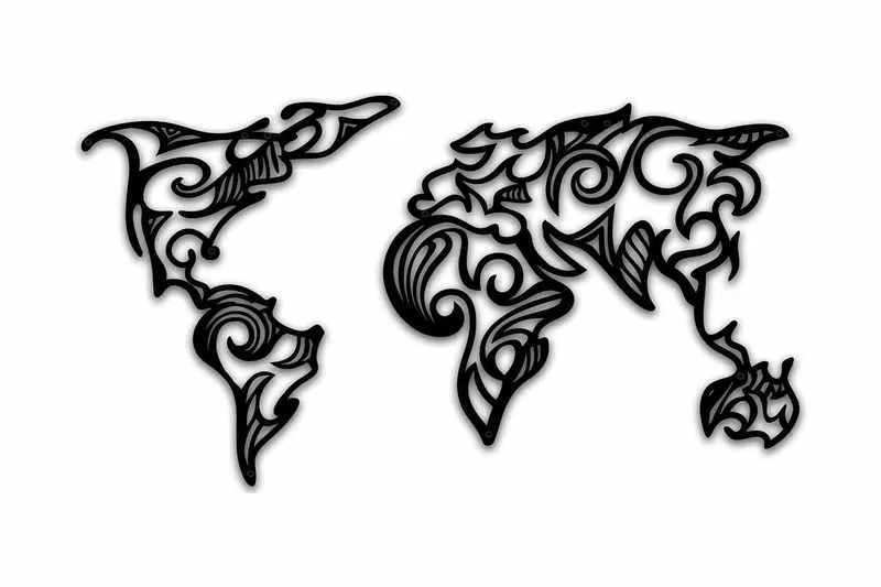 Dekorativ Väggdekor 86x47 cm, Svart