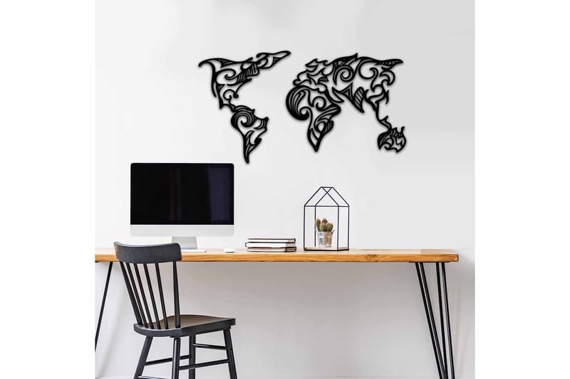 Dekorativ Väggdekor 86x47 cm - Svart - Inredning & dekor - Väggdekor - Skyltar - Plåtskylt