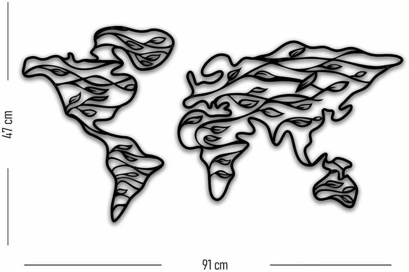 Dekorativ Väggdekor 91x47 cm - Svart - Inredning & dekor - Väggdekor - Skyltar - Plåtskylt