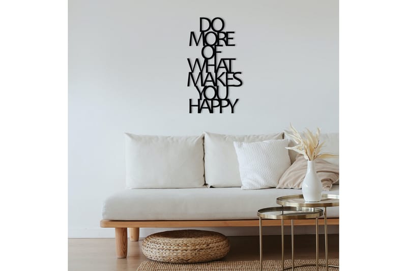DO MORE OF WHAT MAKES YOU HAPPY Väggdekor Svart - Inredning & dekor - Väggdekor - Skyltar - Plåtskylt