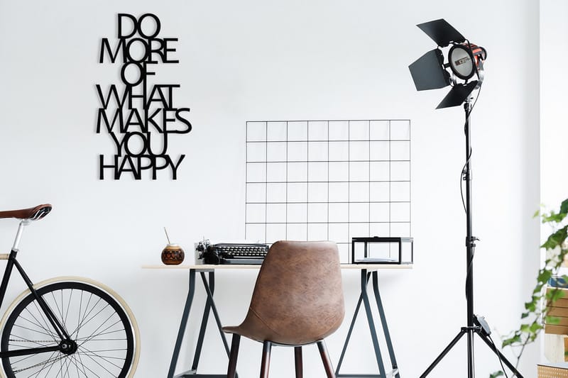 DO MORE OF WHAT MAKES YOU HAPPY Väggdekor Svart - Inredning & dekor - Väggdekor - Skyltar - Plåtskylt