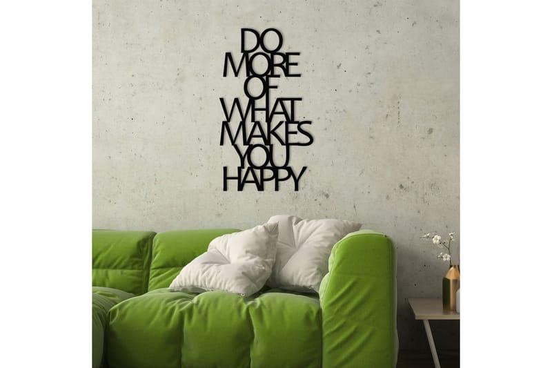 DO MORE OF WHAT MAKES YOU HAPPY Väggdekor Svart - Inredning & dekor - Väggdekor - Skyltar - Plåtskylt
