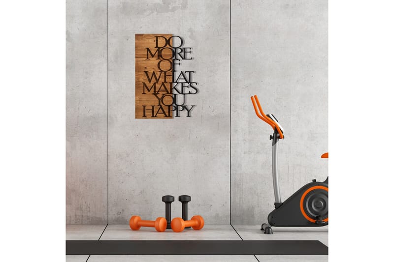 Do More Of What Makes You Happy Väggdekor - Svart/Valnöt - Inredning & dekor - Väggdekor - Skyltar - Plåtskylt