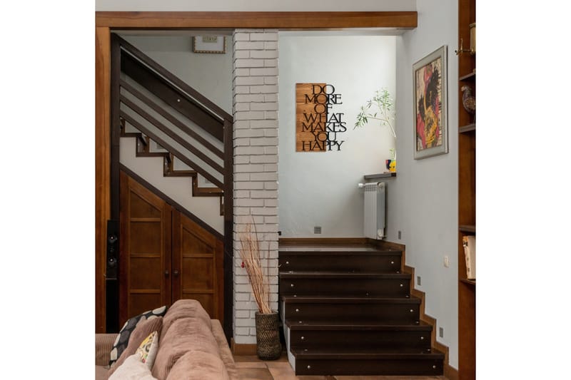 Do More Of What Makes You Happy Väggdekor - Svart/Valnöt - Inredning & dekor - Väggdekor - Skyltar - Plåtskylt