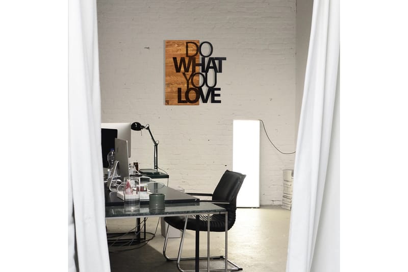 Do What You Love Väggdekor - Svart/Valnöt - Inredning & dekor - Väggdekor - Skyltar - Plåtskylt