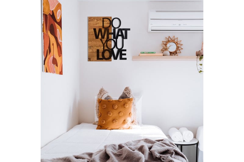 Do What You Love Väggdekor - Svart/Valnöt - Inredning & dekor - Väggdekor - Skyltar - Plåtskylt