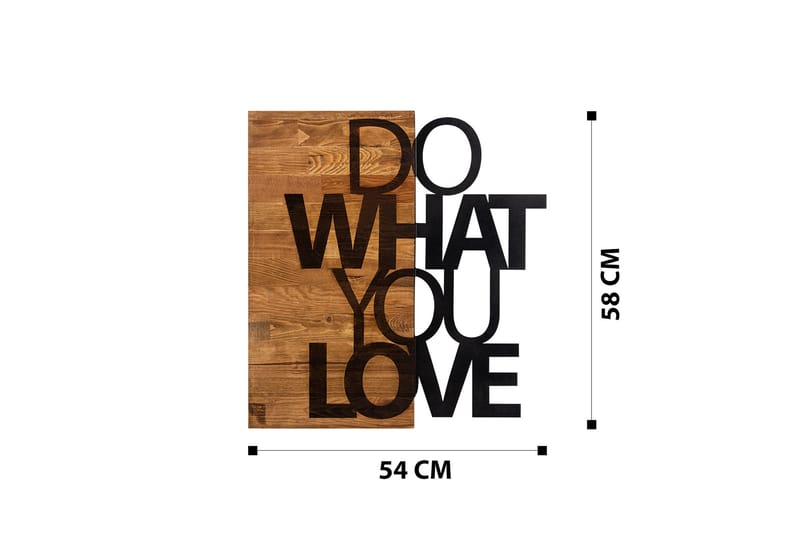 DO WHAT YOU LOVE Väggdekor Svart/Valnöt - Inredning & dekor - Väggdekor - Skyltar - Plåtskylt