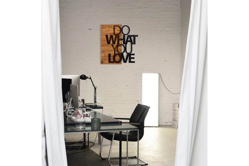 DO WHAT YOU LOVE Väggdekor Svart/Valnöt - Inredning & dekor - Väggdekor - Skyltar - Plåtskylt