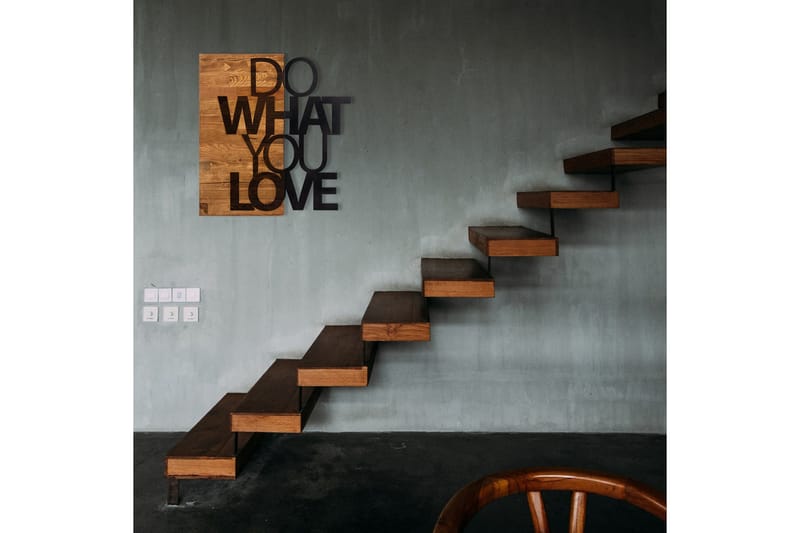 Do What You Love Väggdekor - Svart/Valnöt - Inredning & dekor - Väggdekor - Skyltar - Plåtskylt