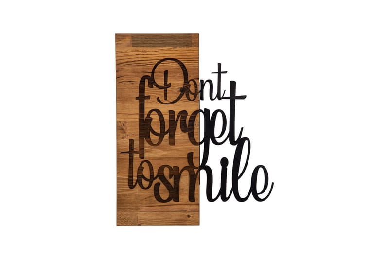 Don't Forget To Smile Väggdekor, Svart/Valnöt