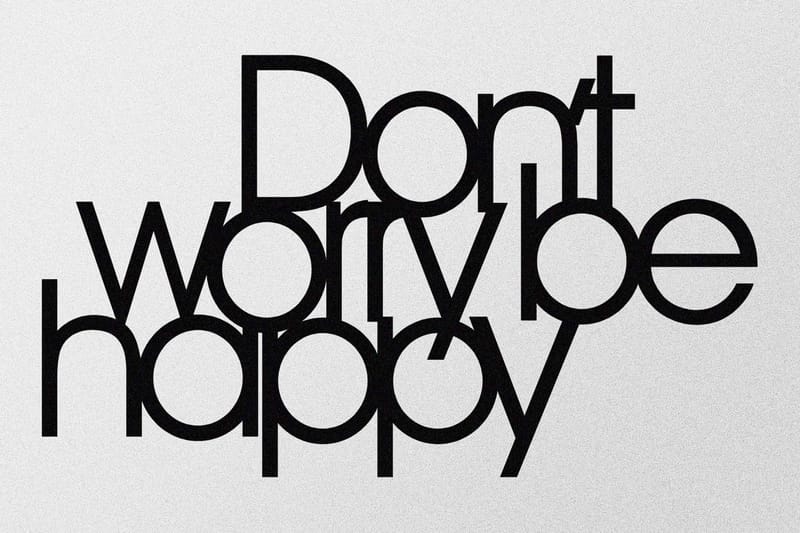 Don't Worry Be Happy Väggdekor - Svart - Inredning & dekor - Väggdekor - Skyltar - Plåtskylt