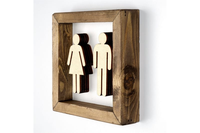 Erkent Skylt 17 cm - Mörkbrun/Vit - Inredning & dekor - Väggdekor - Skyltar - Plåtskylt