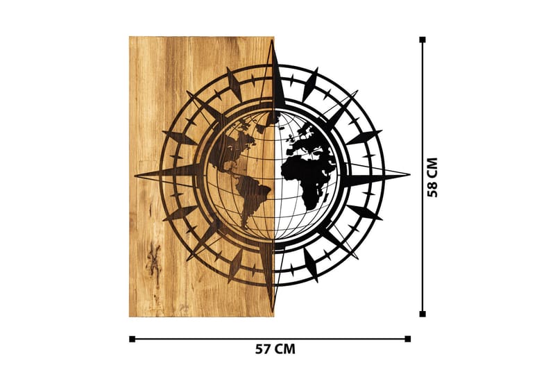 Esila Väggdekor - Svart/Valnöt - Inredning & dekor - Väggdekor - Skyltar - Plåtskylt