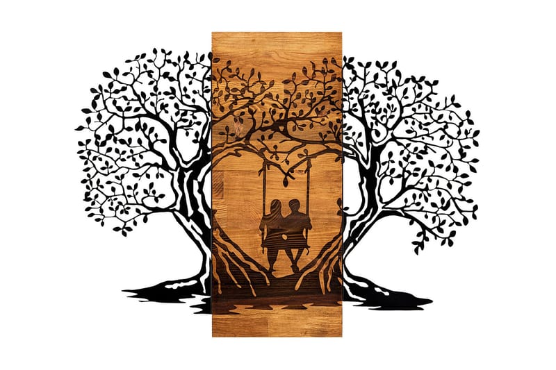 Eva Väggdekor - Svart/Valnöt - Inredning & dekor - Väggdekor - Skyltar - Plåtskylt