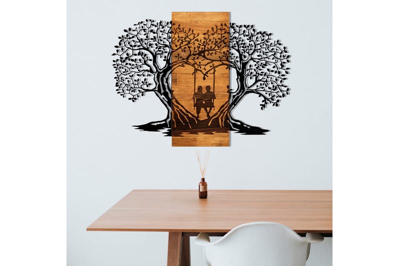 Eva Väggdekor - Svart/Valnöt - Inredning & dekor - Väggdekor - Skyltar - Plåtskylt