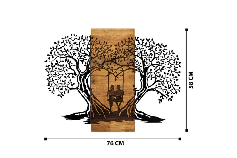 Eva V äggdekor - Svart/Valnöt - Inredning & dekor - Väggdekor - Skyltar - Plåtskylt