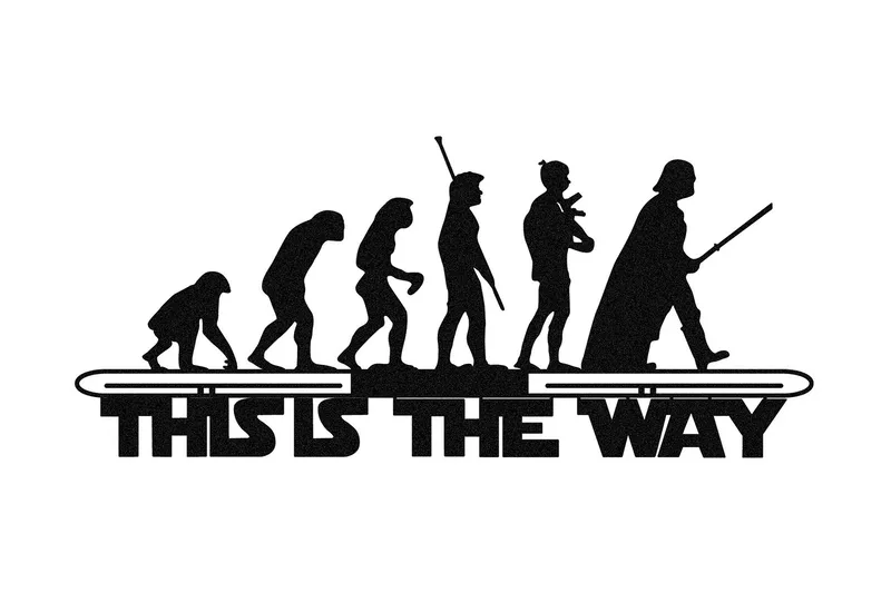 Evolution Väggdekor, Svart