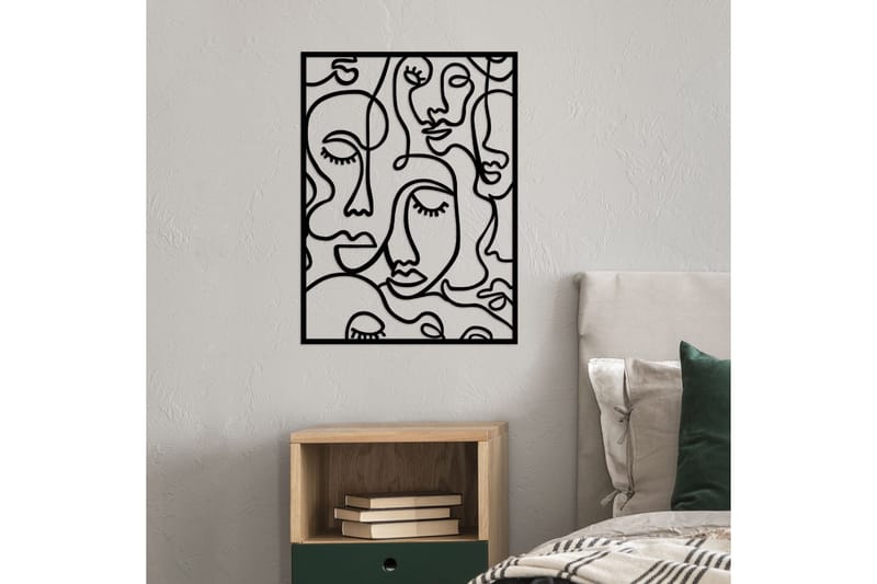 Faces 2 Väggdekor - Svart - Inredning & dekor - Väggdekor - Skyltar - Plåtskylt