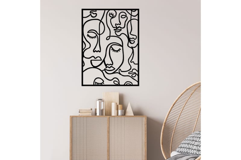 Faces 2 Väggdekor - Svart - Inredning & dekor - Väggdekor - Skyltar - Plåtskylt