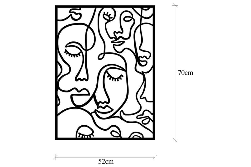 Faces 2 Väggdekor - Svart - Inredning & dekor - Väggdekor - Skyltar - Plåtskylt