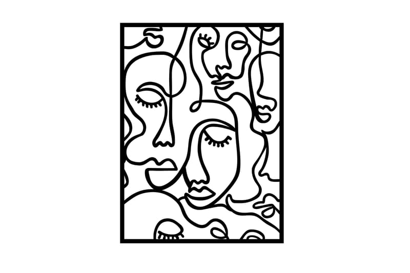 Faces 2 Väggdekor, Svart