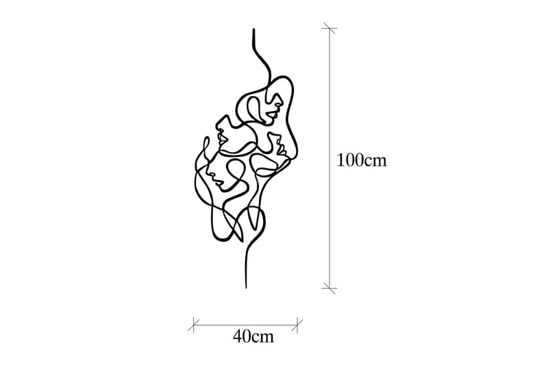 Faces Väggdekor - Svart - Inredning & dekor - Väggdekor - Skyltar - Plåtskylt